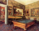 Edgar Degas The Billiard Room at Menil-Hubert painting